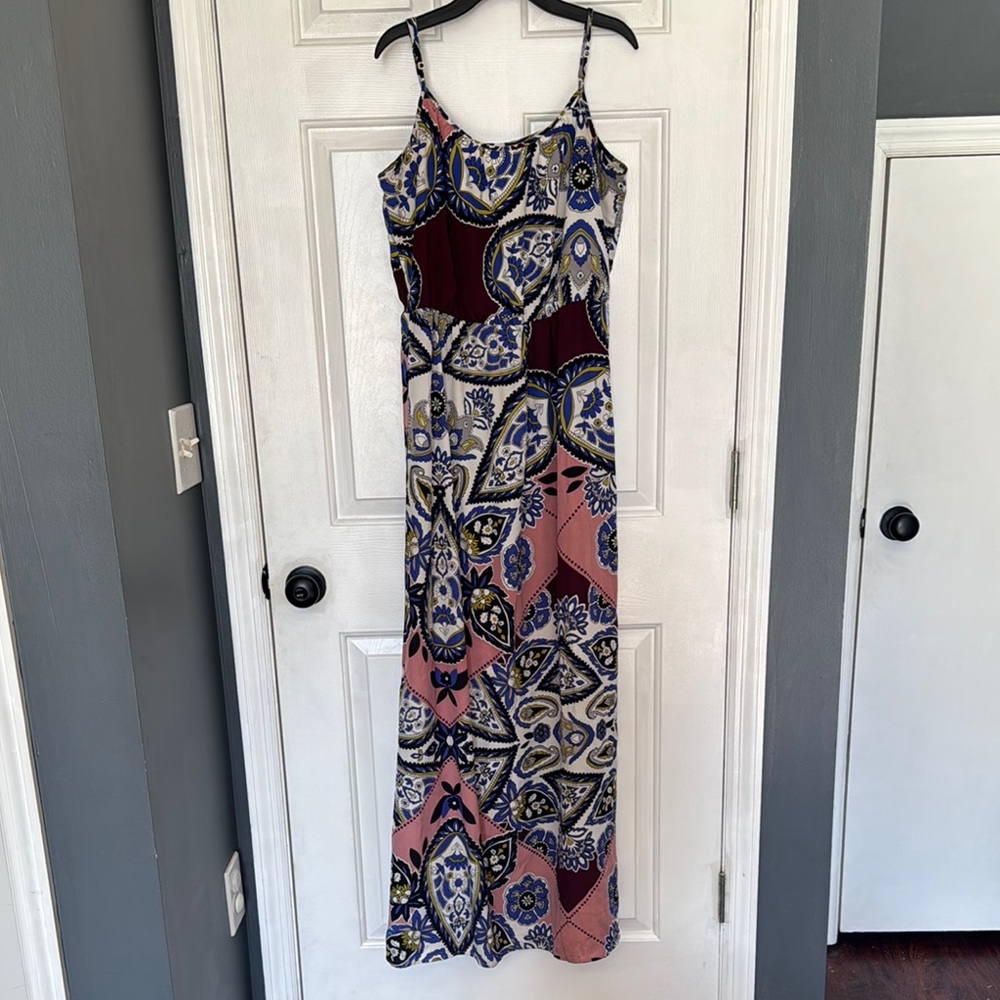 Multicolor Patterned Maxi Dress